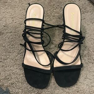 Black lace up heels. Size 7.